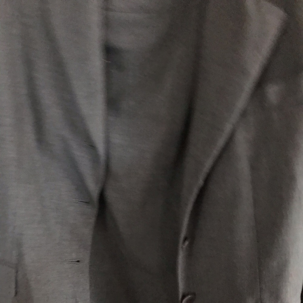 DKNY grey suit. Long jacket & midi skirt.